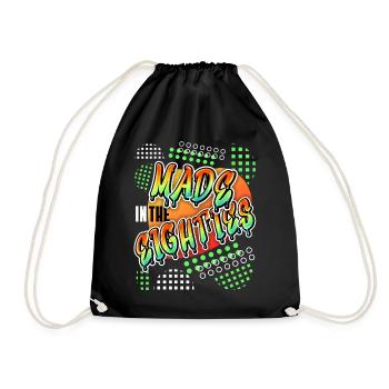 Made in the 80s, Retro Spruch 1980, 1980er Jahre - Turnbeutel - Schwarz - Vorne