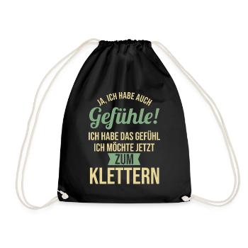 Bergsteigen Bouldern Klettern Kletterer - Turnbeutel - Schwarz - Vorne