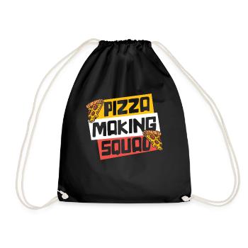 Pizza Making Squad Pizzablech Pizzaofen Pizza - Turnbeutel - Schwarz - Vorne