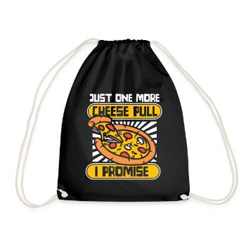 Just One More Cheese Pull I Promise Pizza Tray - Drawstring Bag - black - Front