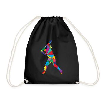 Low Poly Pitcher Stick Polygon Baseball - Sac de sport léger - noir - Devant