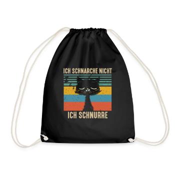Ich Schnarche Nicht Ich Schnurre - Turnbeutel - Schwarz - Vorne