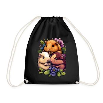 Cochon d’Inde Cheveux courts Cheveux longs Crête - Sac de sport léger - noir - Devant