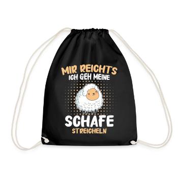 Schafe Schafherde Bauernhof Landwirt Schäfer - Turnbeutel - Schwarz - Vorne