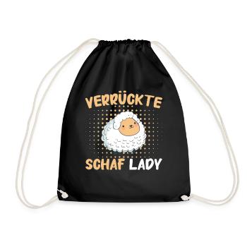 Schafe Schafherde Bauernhof Landwirt Schäfer - Turnbeutel - Schwarz - Vorne