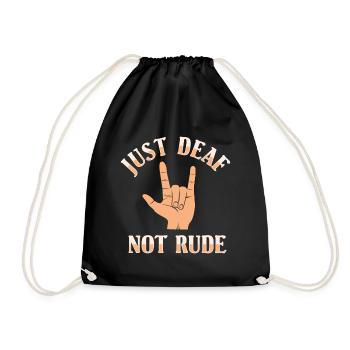 ASL Just Deaf Pas Rude Sign Language - Sac de sport léger - noir - Devant