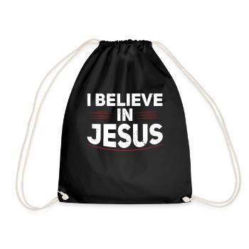 I believe in Jesus Christian faith believer - Drawstring Bag - black - Front