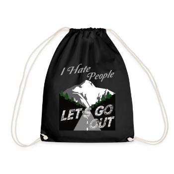 Camping Camper I Hate People Vintage - Drawstring Bag - black - Front