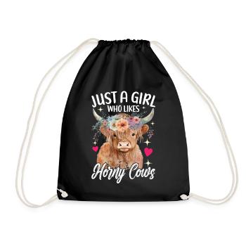 Vache des Highlands Hochlandkuh - Sac de sport léger - noir - Devant