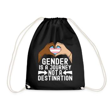 Transgender Trans LGBTQ - Drawstring Bag - black - Front