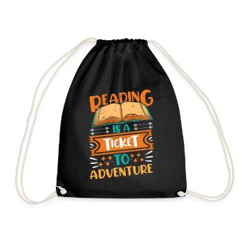 Reading Books Book Love - Drawstring Bag - black - Front