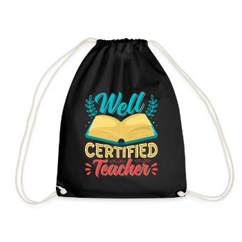 Well Teacher Design Hommes Femmes - Sac de sport léger - noir - Devant
