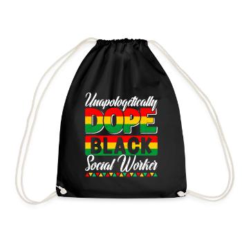 Unapologetically Worker african Design - Turnbeutel - Schwarz - Vorne