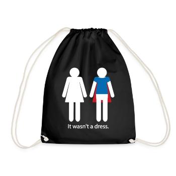 Funny Feminist Saying | Superhero Women Sign - Drawstring Bag - black - Front