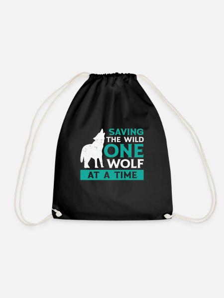 Journée mondiale des animaux Wolf Art Wildlife - Sac de sport léger - noir