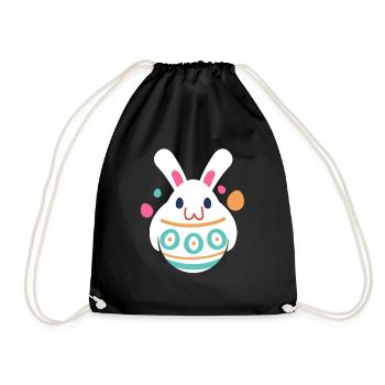 Easter Rabbit Egg Easter Holiday - Drawstring Bag - black - Front