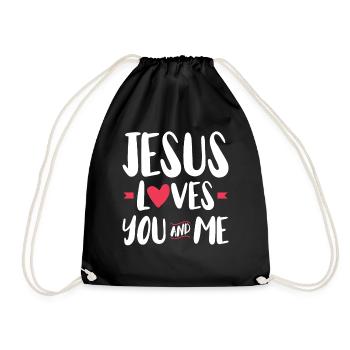 Jésus nous aime, toi et moi, la foi chrétienne - Sac de sport léger - noir - Devant