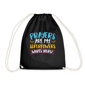 Les prières sont mes superpouvoirs La foi chrétienne - Sac de sport léger - noir - Devant