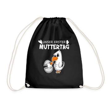 Muttertag - erster Muttertag Geschenk - Turnbeutel - Schwarz - Vorne