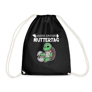 Muttertag - erster Muttertag Geschenk - Turnbeutel - Schwarz - Vorne