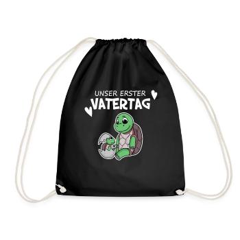 Vatertag - erster Vatertag Geschenk - Turnbeutel - Schwarz - Vorne