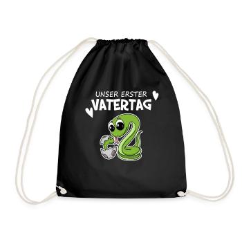 Vatertag - erster Vatertag Geschenk - Turnbeutel - Schwarz - Vorne