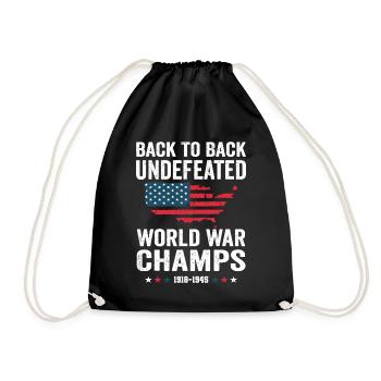 Back To Back Undefeated World War Champs - Drawstring Bag - black - Front