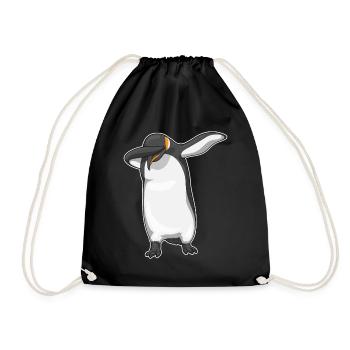 Penguin Hip Hop Dance - Drawstring Bag - black - Front