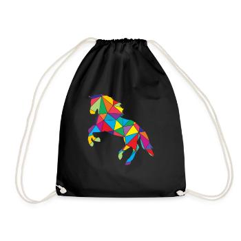 Low Poly Horse Géométrie Polygone Cheval - Sac de sport léger - noir - Devant