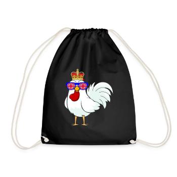 Poulet Queen Elizabeth II Poulets de la couronne britannique - Sac de sport léger - noir - Devant
