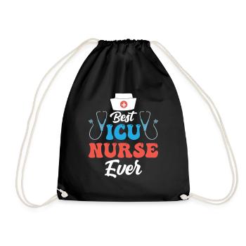 Best Intensive Care Nurse Ever - Drawstring Bag - black - Front