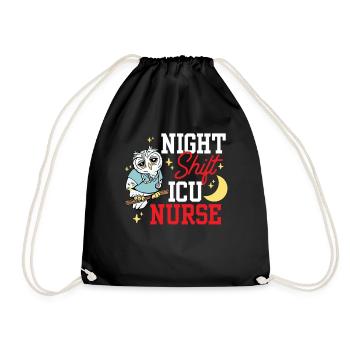 Night Shift Intensive Care Nurse Intensive - Drawstring Bag - black - Front