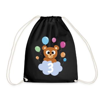 Cadeau 3 ans anniversaire garçon ou fille - Sac de sport léger - noir - Devant