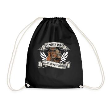 My other shirt is a masterpiece of clay - - Drawstring Bag - black - Front