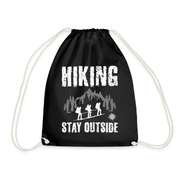 Wandern Stay Outside Wanderung Vintage - Turnbeutel - Schwarz - Vorne