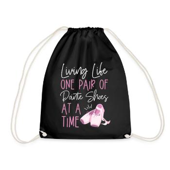 Ballet Dancer Dance Girl Ballerina - Drawstring Bag - black - Front