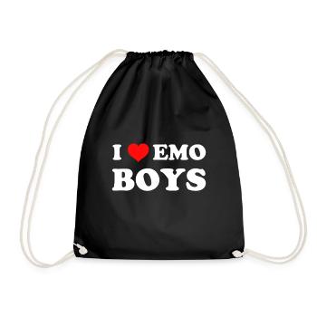 I Love Emo Boys - Drawstring Bag - black - Front