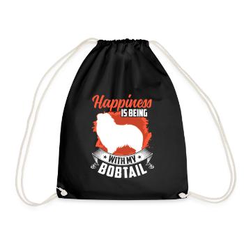 Bobtail makes you happy Old English Shepherd - Drawstring Bag - black - Front
