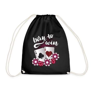 Jeu de poker, dicton de poker, né pour gagner au poker - Sac de sport léger - noir - Devant