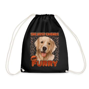 Goldener Retriever, Golden-Retriever Hund Spruch - Turnbeutel - Schwarz - Vorne