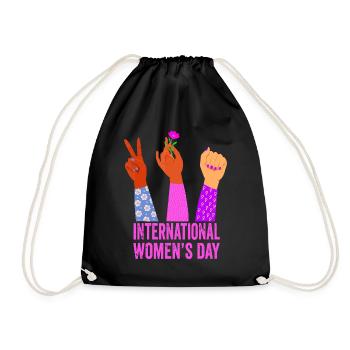 International Women's Day - Womens Embrace Equity - Drawstring Bag - black - Front