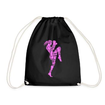 Muay Thai Women Girls - Drawstring Bag - black - Front