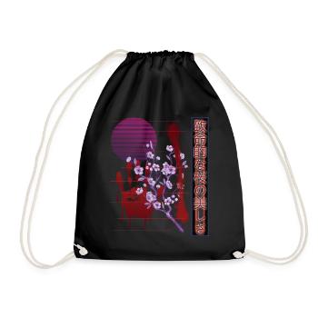 Ästhetik Vaporwave Japan Retro - Turnbeutel - Schwarz - Vorne