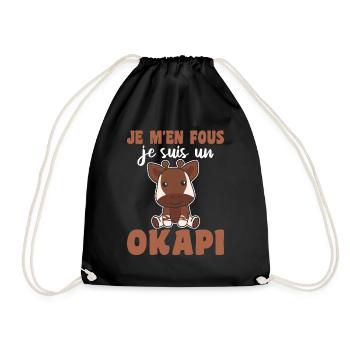 Je m'en fous je suis un okapi - süßes Okapi - Turnbeutel - Schwarz - Vorne