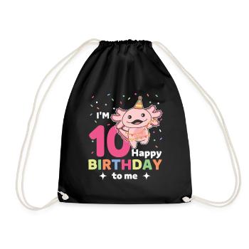 Axolotl pour les enfants de 10 ans de dix ans - Sac de sport léger - noir - Devant