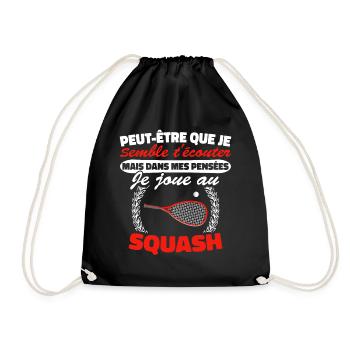 Joue au Squash Cadeau Squash Humour Racquetball - Sac de sport léger - noir - Devant