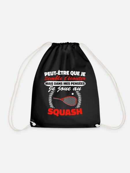 Joue au Squash Cadeau Squash Humour Racquetball - Sac de sport léger - noir