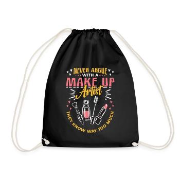 Makeup Artist Never Argue With A Cosmetologist - Drawstring Bag - black - Front