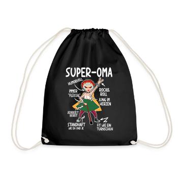 Anatomy of a Super Granny Grandma Grandma Granny - Drawstring Bag - black - Front