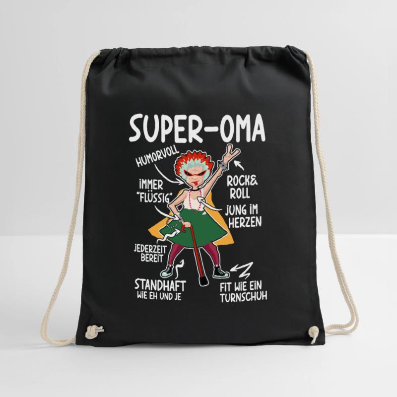 Anatomie eines Super Oma Großmutter Omi Turnbeutel